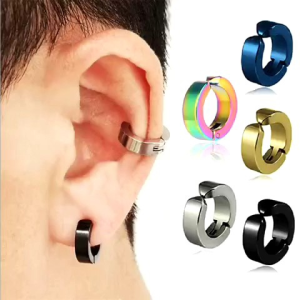 Anting Fashion Kasual Model Jepit Magnet Tanpa Tindik Desain Klip Classic 3 Warna (Harga per 1pcs)