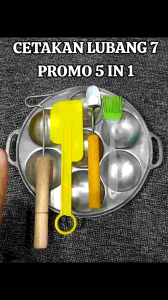 PROMO PAKET SUPER KOMPLIT 5 IN 1 CONGKEL SOTIL KUAS SOLET Cetakan Lubang Isi 7 / Kue Coro Bikang Bikan / Apem / Cetakan Telur Congke / Takoyaki / Kue Cubit / Kue Lumpur / Cilor Maklor
