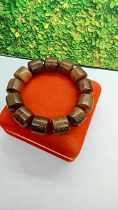 Gelang kayu kelor emas motif Marjan 16mm R95