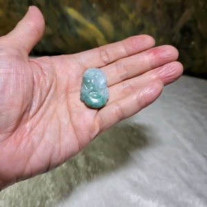 Type A Jadeite light green Chinese Zodiac Pig pendant (free necklace cord) 翡翠飘绿生肖豬吊坠(送項链绳) #5