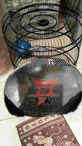 sangkar murai no 2 jeruji fiber tebok bambu ceper decal airbrush merk D&R