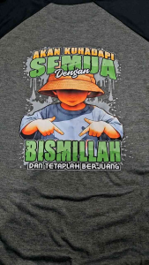 KAOS RAGLAN PRIA WARNA SABLON BISMILLAH \\ KAOS RAGLAN PRIA LENGAN PANJANG ATASAN PRIA / KAOS MURAH / KAOS DISTRO / KAOS SIMPLE / T-SHIRT PRIA