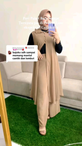 [ 2 IN 1 BISA COD ] NAURA ONE SET OUTER + KULOT PAYUNG TANPA MANSET FULL FURING KULOT LD110CM PB120CM PC95CM / SETELAN HIJAB MUSLIMAH / FASHION MUSLIMAH TRENDY KEKINIAN 2024 MEWAH NYAMAN
