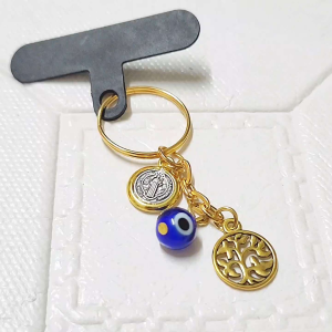 St. Benedict Money Tree Evil Eye Phone Keychain | Protection & Prosperity Charm