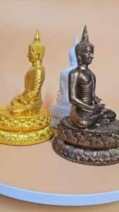 พระปางสมาธิ แร่เหล็กน้ำพี้ (เสริมโชคลาภ เรียกทรัพย์ต่อเนื่อง) สูง 9 นิ้ว แถม 4 รายการ