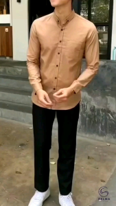 KEMEJA POLOS PRIA DEWASA LENGAN PANJANG SLIMFIT CASUAL FORMAL DISTRO - KEMEJA BOYI PRIA POLOS PANJANG KAIN KATUN HITAM