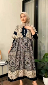 DASTER PANJANG LENGAN 3/4 JUMBO XXL LD 115 LONGDRESS RAYON TEBAL BUSUI KANCING MOTIF VIRAL 2025