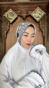 Mukena Terusan Dewasa Bordir Kain Katun Grade A Mukena Lajuran / Lajur