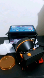Senter Kepala 80 Watt Mitsuyama MS 149P Cahaya Putih Bonus Lensa Kuning & Bohlam LED