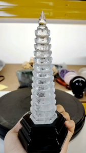 Natural High Grade White Quartz Crystal Temple Ornament WCT04 #CrystalQuartz #homedecor #Lifestyle #Furniture #WhiteCrystal #WhiteQuartz