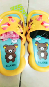 Sandal Slop Jelly Anak Perempuan Motif Teddy Bear High Quality Soft Slipper Anti Slip Elastic Ringan