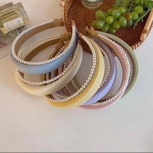 Amiinah Bando Bandana Busa Mutiara Korean Headband Polos Idira