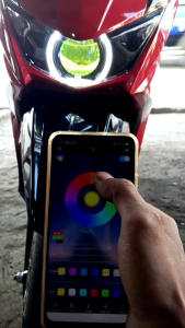 LAMPU LED DEMON/DEVIL RGB KONEKSI BLUETOOTH  LED RAPAT