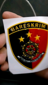 ALFATIH ARMY Stiker Bareskrim Polri Timbul Permanen Motor Mobil 7 cm - Bahan Karet Terbaik, Dapat Ditempelkan Dimana Saja - Patch Rubber Tempelan Karet dengan Desain Grapir 3D (Premium)