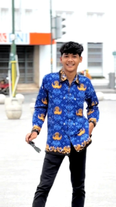 KEMEJA PREMIUM KORPRI KERAH HITAM BATIK FLORIST