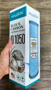 ไส้กรองน้ำ คาร์บอนบล็อค 10 นิ้ว Aquatek ID1050 กะลามะพร้าว 10 Inches สำหรับการตั้งคอลลาเจน 100 ตัว ไม่ต้องเสริม