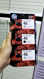 1 Set Tinta HP 46 Black Colour CZ637AA Cartridge Tinta Printer 2020HC 2520HC 2029 2529