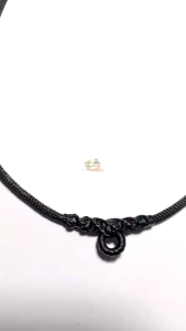 51.สร้อย 7 ห่วง สีดำ ปรับสายยาวสุด35นิ้ว(เชือกร่ม2.2มิล)สนใจสีอื่นทักแชท