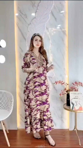 LONGDRESS RENDA BUSUI JUMBO KEKINIAN IBU HAMIL DAN MENYUSUI WANITA DEWASA TERBARU SULTAN REMPEL MOTIF BATIK BAHAN RAYON MODERN CANTIK