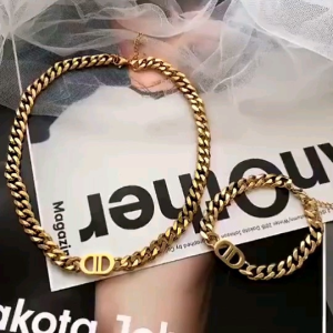 Kalung Titanium Anti Karat Sisik Naga Emas 18 K