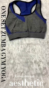 YanSha One Set Bra Sport Yoga Gym Zumba Katun Streeat/Setelan Bra Sport