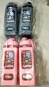 Aesthetic Straw Bottles - Botol Minum Estetik Sedotan - Desain LABUBU MONSTER