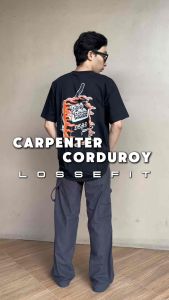 YS CELANA CARPENTER CORDUROY PANJANG PRIA WANITA DARK GREY LOSSE FIT SANTAI KULOT TREND FOMO KOREAN STYLE PREMIUM VINTAGE COWBOY WORK PANTS KEKINIAN