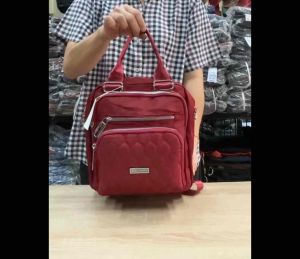 กระเป๋าผู้หญิง ถือและสะพาย 10นิ้ว 5ช่อง ผ้าไนตาเนื้อเงา