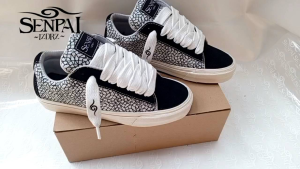 Senpai Local Official - Sepatu Skate Big Fat Black White Pria Wanita Best Seller