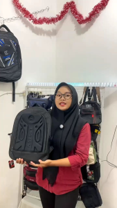 PG06 - Ransel Tas Backpack Pria Wanita Model Embos Slot Laptop Raincover Ukuran Tanggung 15 inch