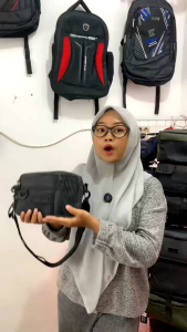 Tas Sling Bag Pouch PEGE Zevyn Selempag Pria 2in1 Bahan Kanvas Multifungsi - PG 9085