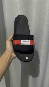 AdSlipper . CLASICAL LIST MERAH SHB . Promo Sandal Slop Slip On Distro Casual Pria Wanita Dewasa