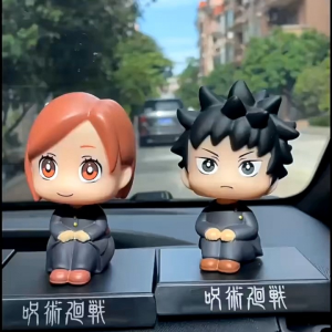 Bobblehead Jujutsu Kaisen Satoru Gojo Itadori Yuji Pajangan Dashboard Mobil Action Figure Kepala Goyang Bobble Head