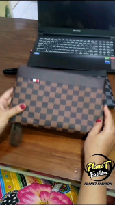 Tas Clutch Tas Tangan HandBag PU Leather Motif Kotak Kotak/Tas Handbag Wanita Dan Pria
