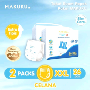 2 PACK MAKUKU SAP Diapers Slim Care Pants XXL Popok Bayi Tipis