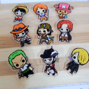 卡通动漫海贼王亚克力胸针 书包背包帽子笔盒服饰挂件可爱别针徽章配件 OnePiece Children Brooch Acrylic Badge Pin Diy School Pencil Bag Hat Hiasan Beg Topi Kerongsang Budak XZ54
