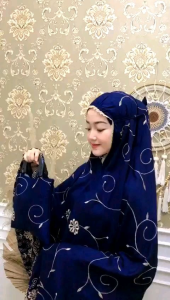 Mukena Dewasa Gracella Terbaru Renda Series Full Bordir Bunga Teratai Mewah