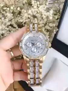 ĐỒNG HỒ NAM CHÍNH HÃNG Bulova 98C126 Quartz Demi Gold Case & Stainless Steel Diamonds Swarovski