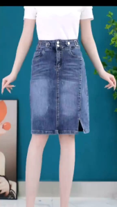 Rok jeans street korea style Joa.dengan variasi pinggang yang elegan
