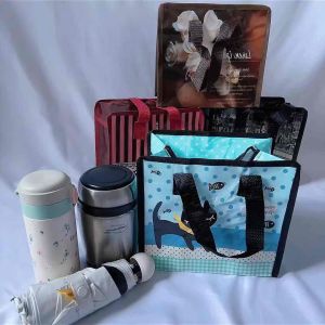 Rubber Bag Cartoon Pattern Luggage Bag Storage Bag Eco Bag Sako Bag Zipper Bag Thick and Durable Random Pattern #225