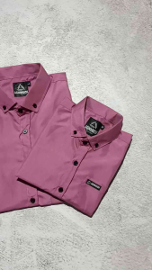KEMEJA COUPLE AYAH DAN ANAK WARNA DUSTY LENGAN PENDEK KATUN POLOS