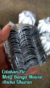 PROMO HARGA ISI 20 BIJI CETAKAN KUE PAI PIE MOTIF BUNGA MAWAR BAHAN ALUMINIUM PRES