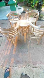 Kursi Teras Kayu Jati Minimalis 4 Kursi & 1 Meja Terlaris