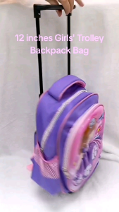 Kuromi Backpack Trolley for Kids Girls- 12 Inches Double Compartments