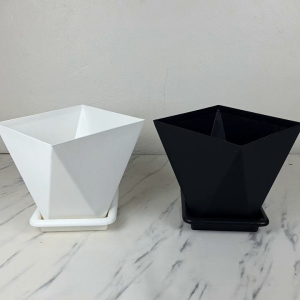 กระถางเหลี่ยมทรงเพชร กระถางมินิมอล ตกแต่งบ้าน แต่งคอนโด พลาสติกคุณภาพดี