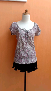 atasan wanita motif bunga M cewek blouse cute santai