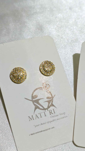 Matt Ri Quality Stud Fashion Gold Plated Earring Hypoallergenic Nontarnish 002 for women accessories