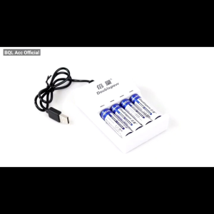 PAKET PROMO Doublepow Charger Baterai 4 slot AA/AAA + 4 PCS AA 1200mAh - DP-U82 Charger Baterai bisa diisi ulang Baterai Cas