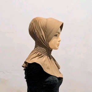 Hijab Instan Jilbab Kerja Bergo Polos Kerut Leher Inner