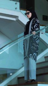 Setelan 3 in 1 Outer Printing Kulot Inner Safaluna by Aurora Hijab Friendly